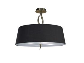 Ninette Antique Brass-Black Ceiling Lights Mantra Semi Flush Fittings